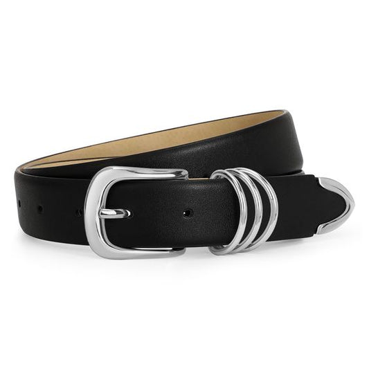 Ceinture Classique en Cuir Noir